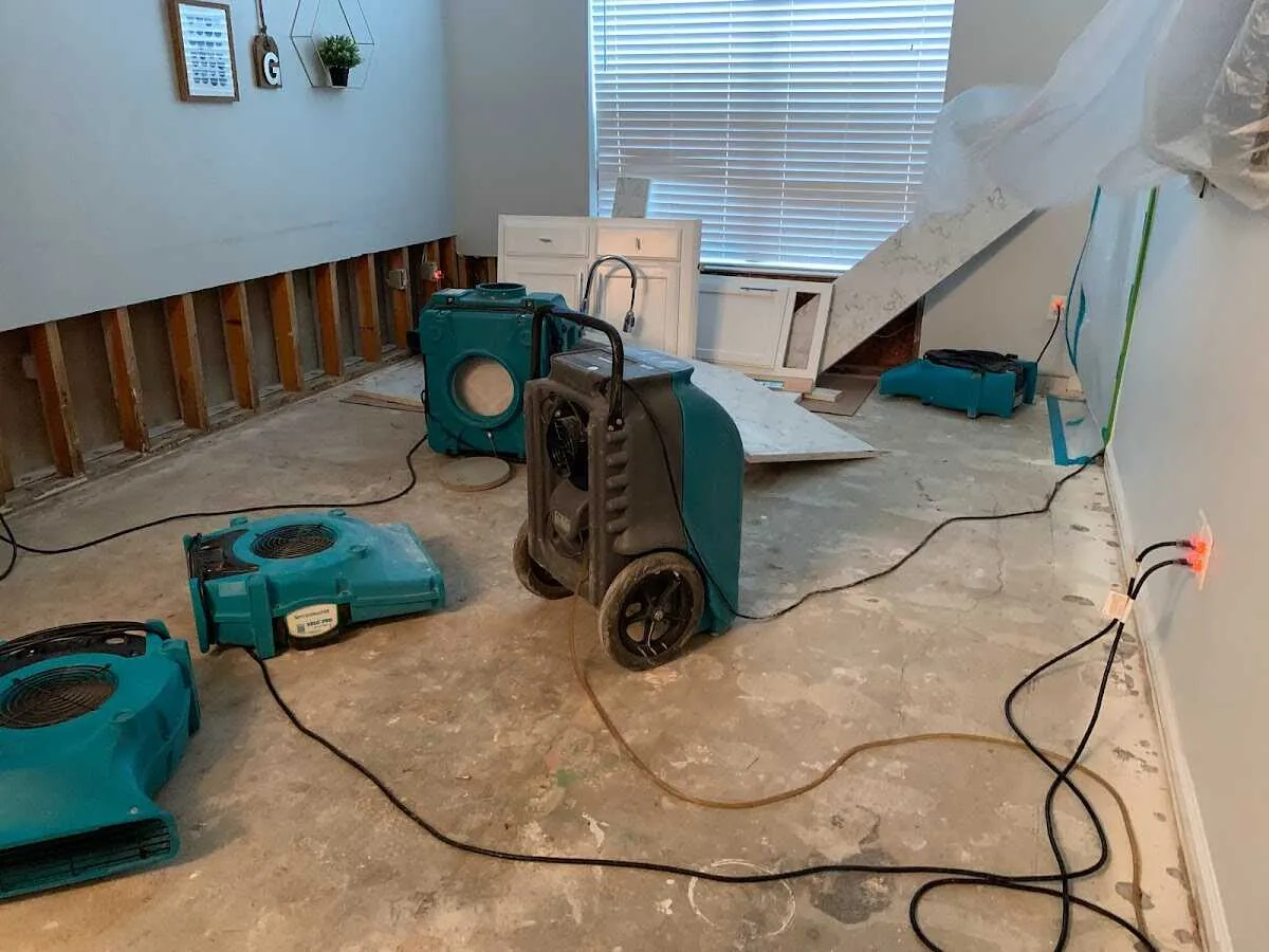 Dehumidifier in flood-cut room for Water Extraction & Removal in Glen Burnie